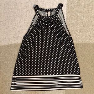 Black and white high neck tank top